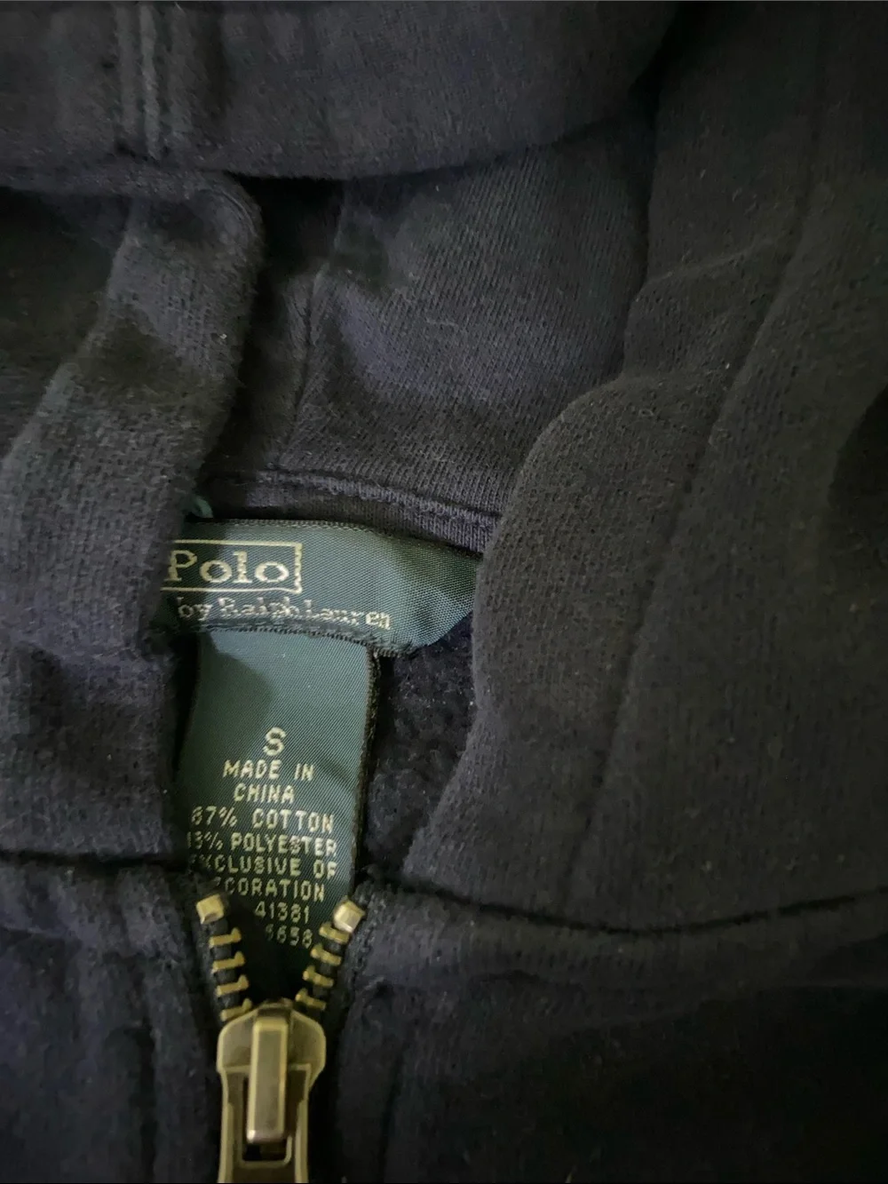 Ralph Lauren Navy Hoodie with Red Pony Embroidery